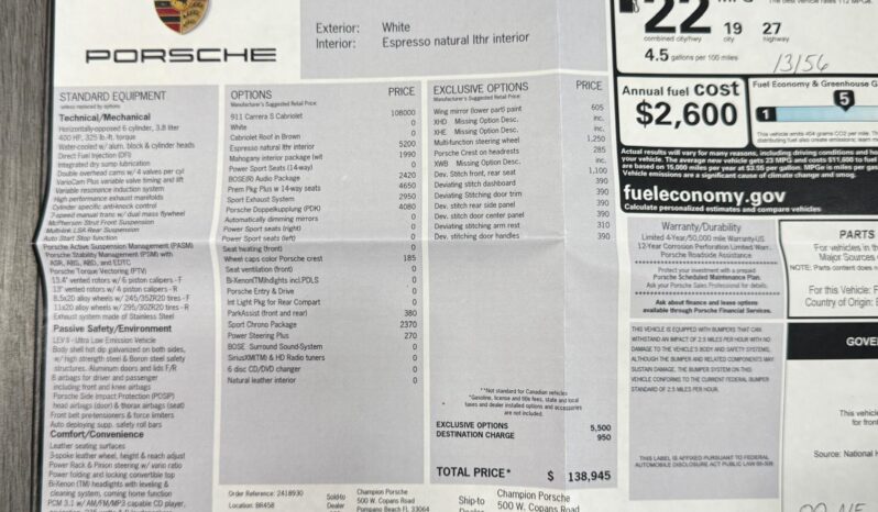 2013 Porsche 911 Carrera S Cabriolet full