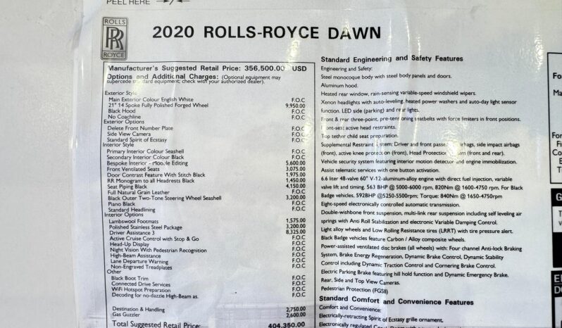 2020 Rolls-Royce Dawn full