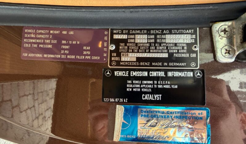 1985 Mercedes SL Class 380 SL full