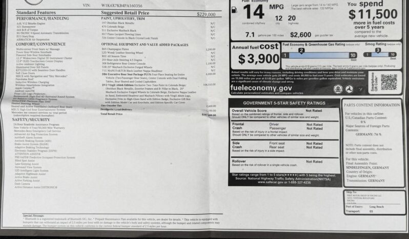 2023 Mercedes-Benz S-Class Maybach S 680 Virgil Abloh Edition full