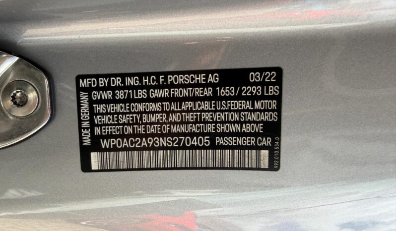 2022 Porsche 911 GT3 w/Touring Package full
