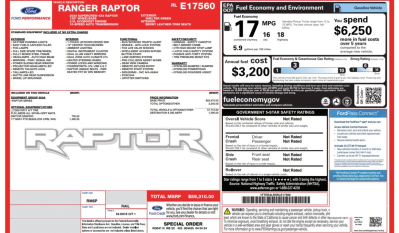 2024 Ford Ranger Raptor full