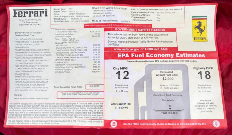 2011 Ferrari 458 Italia full