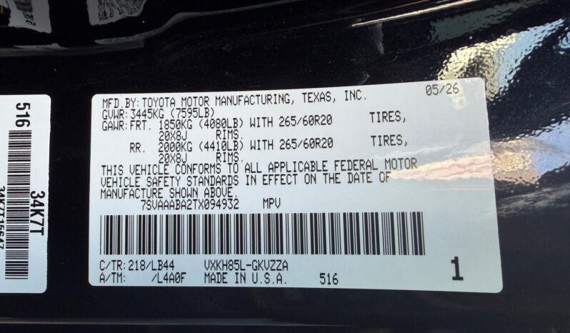 2026 Toyota Sequoia 1794 Edition full